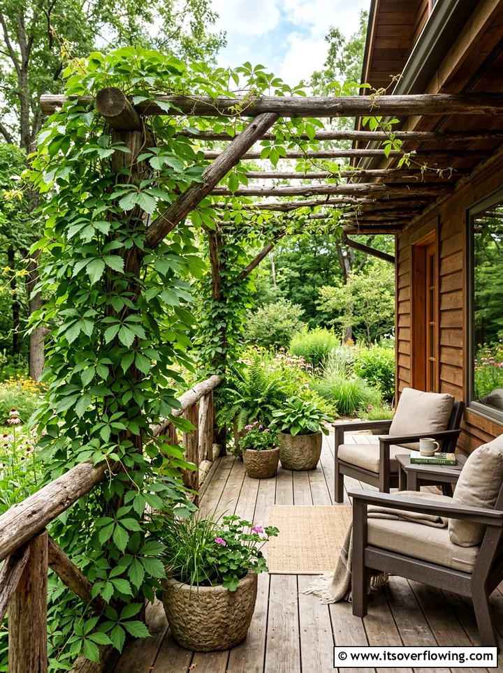 Woodbine Native Porch - 25 front porch ideas with trellis vines