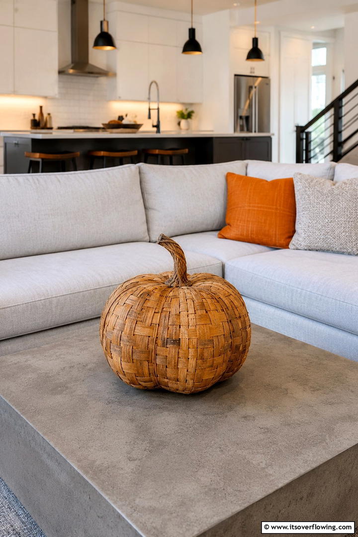 Wooden Basket Weave Pumpkin - 50 Wooden Fall Decor Ideas Roundup- Cozy Accents Galore