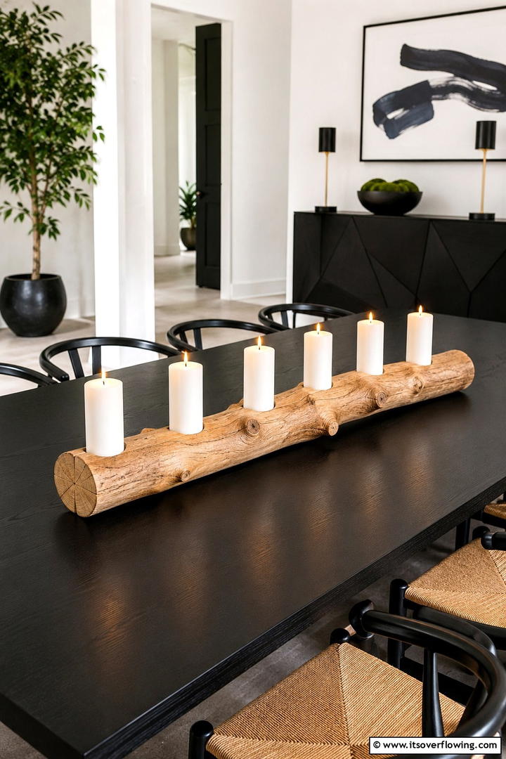 Wooden Branch Candle Holder - 50 Wooden Fall Decor Ideas Roundup- Cozy Accents Galore