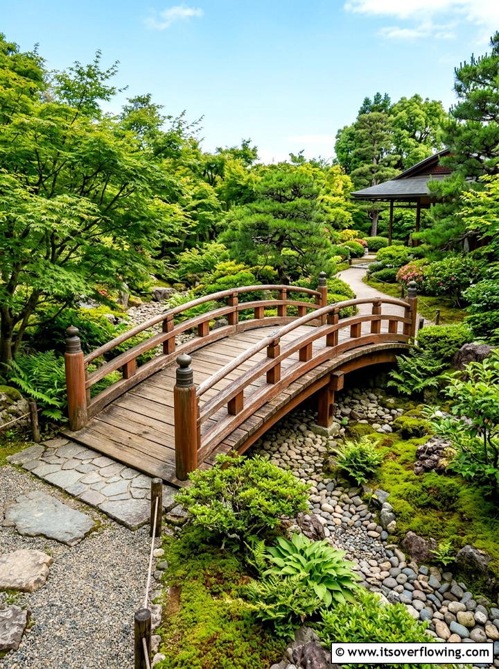 Wooden Bridge Path - 25 garden ideas for zen spaces
