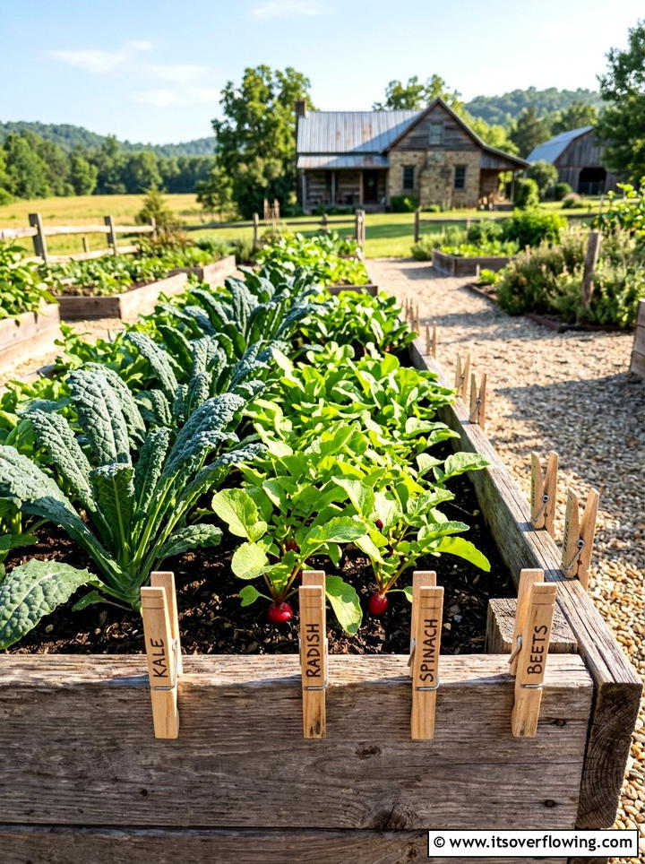 Wooden Clothes Pins - 25 recycled garden ideas with garden markers