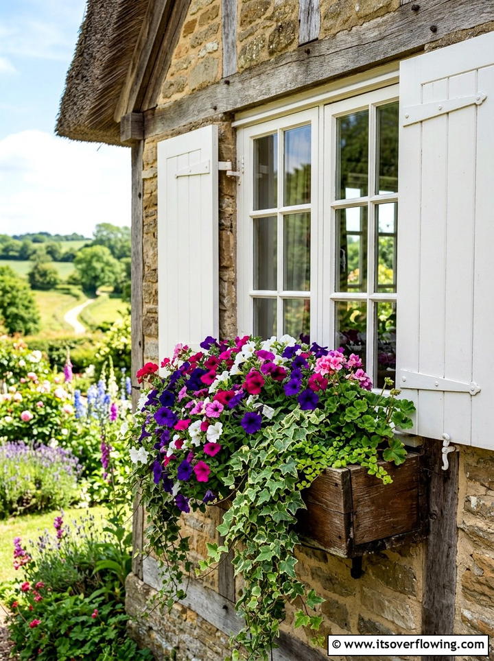 Wooden Cottage Window Box - 25 creative garden ideas with cottage layering