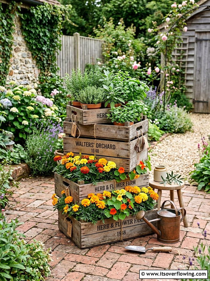Wooden Crate Garden - 25 small garden ideas for renters