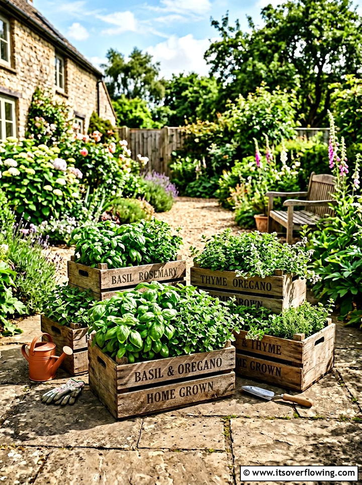 Wooden Crate Herb Garden - 25 reusing old things ideas for herb garden