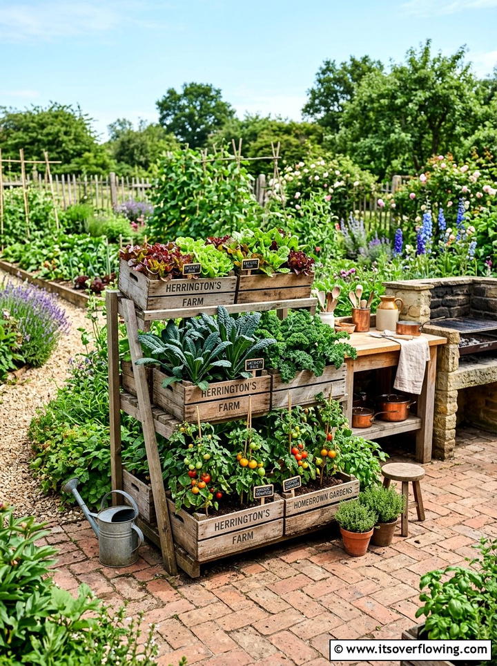 Wooden Crate Planter - 25 reusing old things ideas for container garden