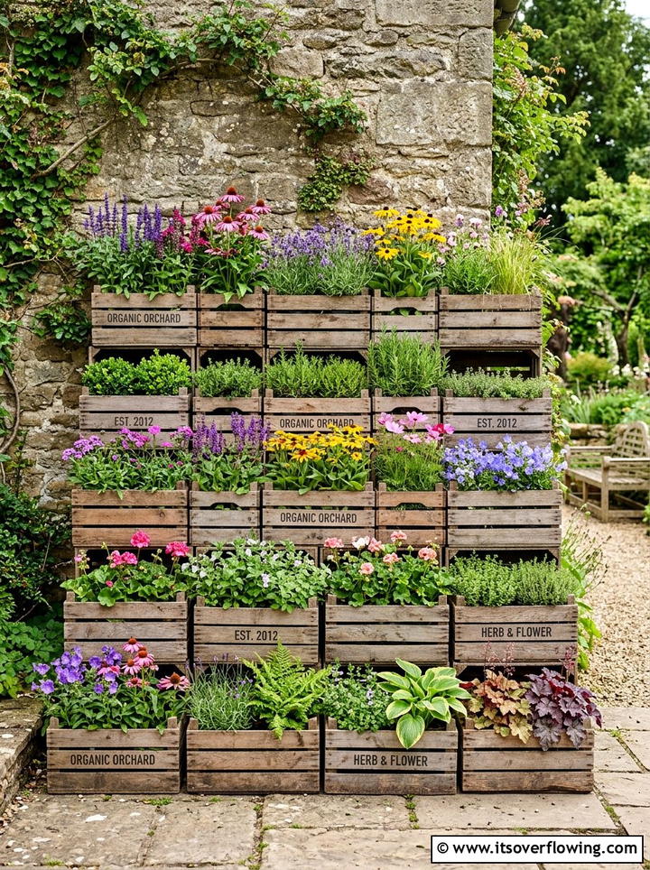 Wooden Crate Planter - 25 upcycled garden ideas for tiny yards