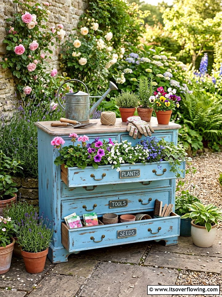 Wooden Crate Tiered Display - 25 reusing old things ideas for balcony garden