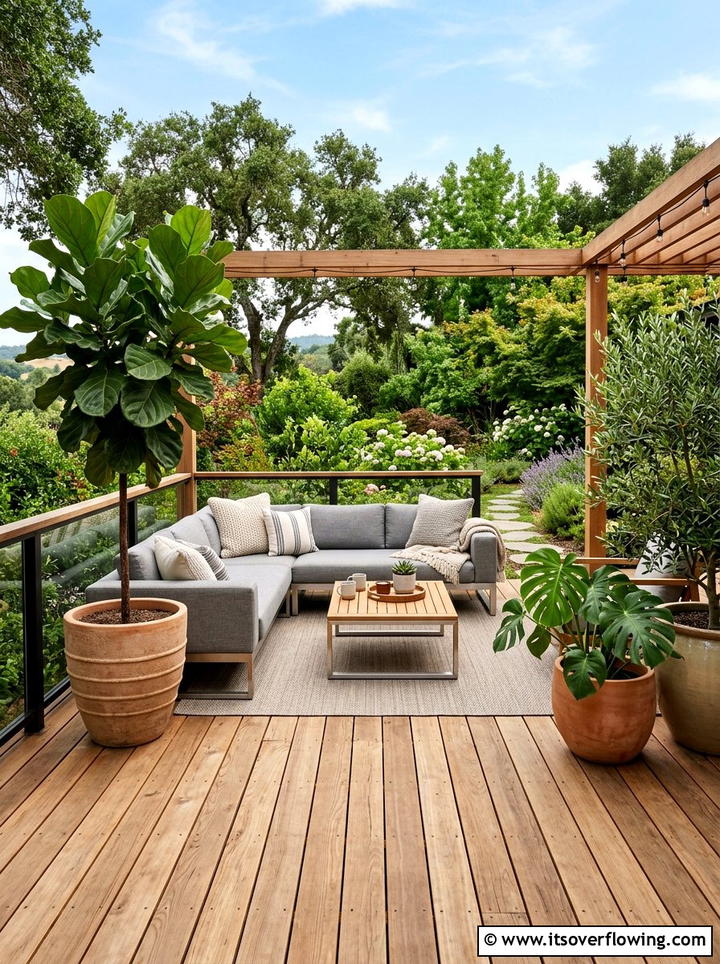Wooden Deck Lounge - 25 garden design ideas with seating zones