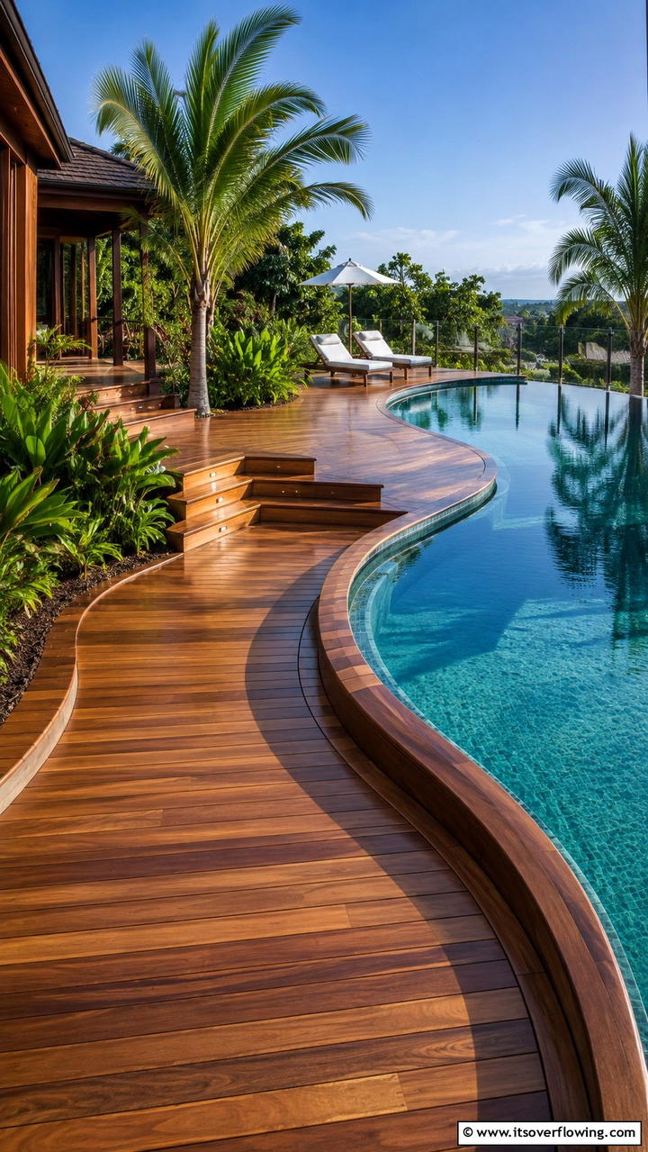 Wooden Deck Pathways - 20 Pool Walkway Ideas for a Stunning Backyard