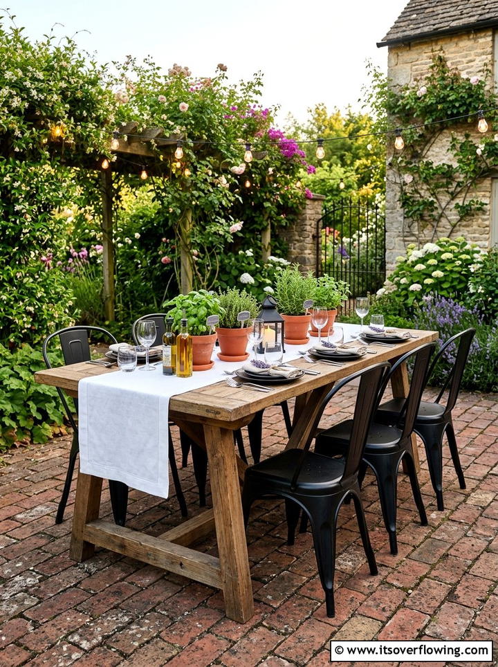 Wooden Deck Railing - 25 backyard ideas with string lights