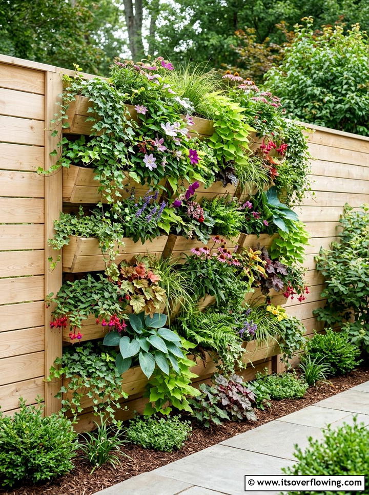 Wooden Fence Vertical Pocket - 25 creative garden ideas with pocket planters