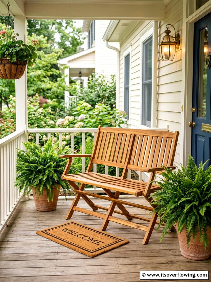 Wooden Folding Bench For Small Porch - 25 small garden ideas with compact furniture