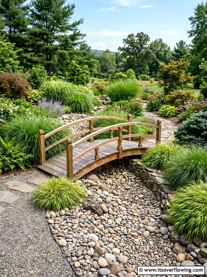 Wooden Garden Bridge - 25 garden decor ideas for relaxing spaces