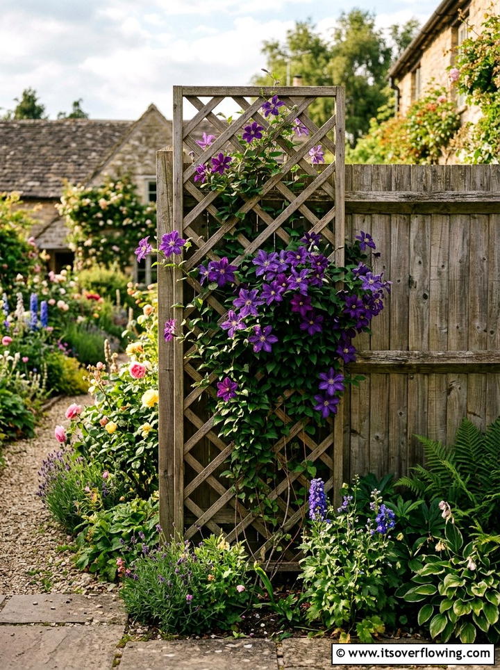 Wooden Garden Trellis - 25 garden decor ideas with spring decor