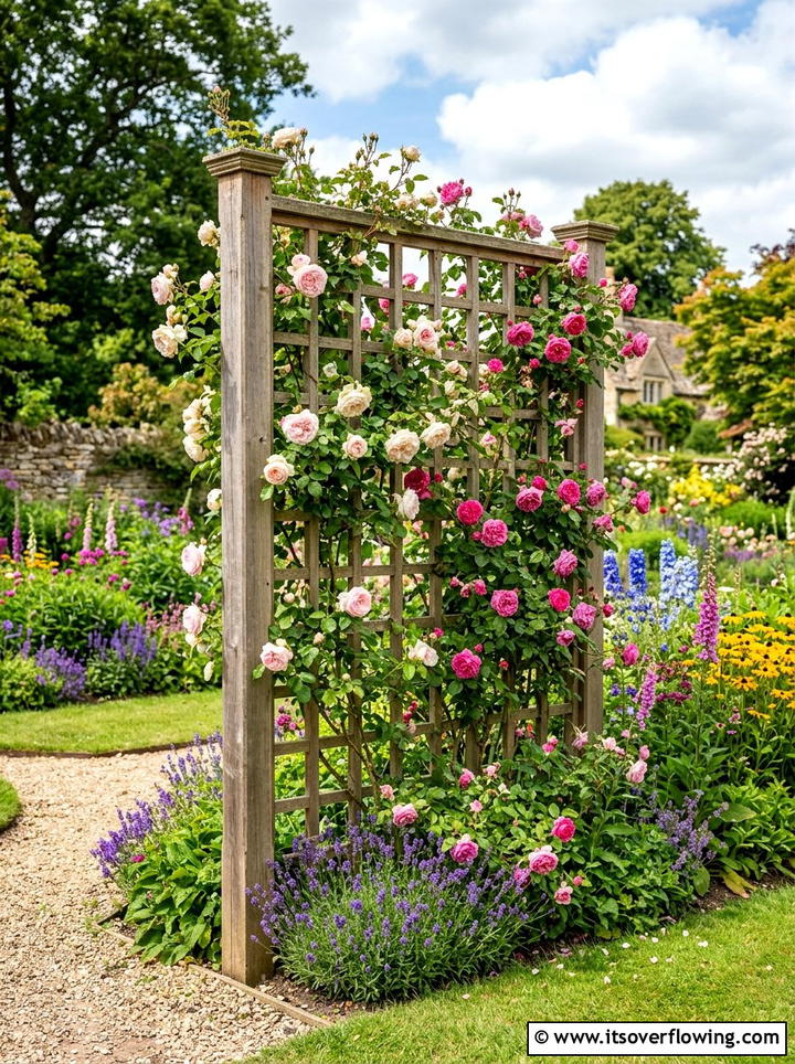 Wooden Garden Trellis - 25 upcycled garden ideas with old fence boards