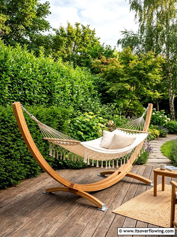 Wooden Hammock Stand - 25 backyard ideas with hammock