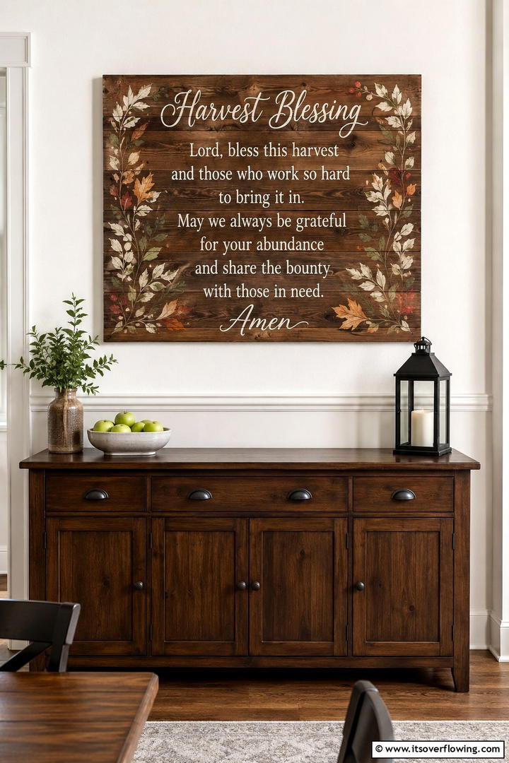 Wooden Harvest Blessing Sign - 50 Wooden Fall Decor Ideas Roundup- Cozy Accents Galore