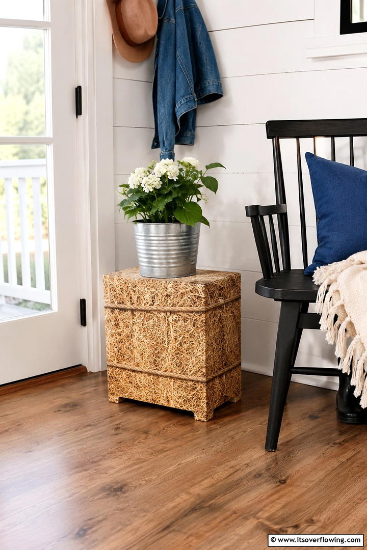 Wooden Hay Bale Step Stool - 50 Wooden Fall Decor Ideas Roundup- Cozy Accents Galore