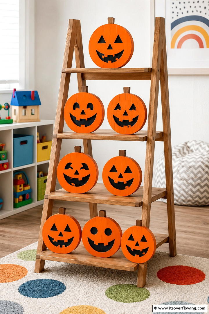 Wooden Jack O Lantern Faces - 50 Wooden Fall Decor Ideas Roundup- Cozy Accents Galore