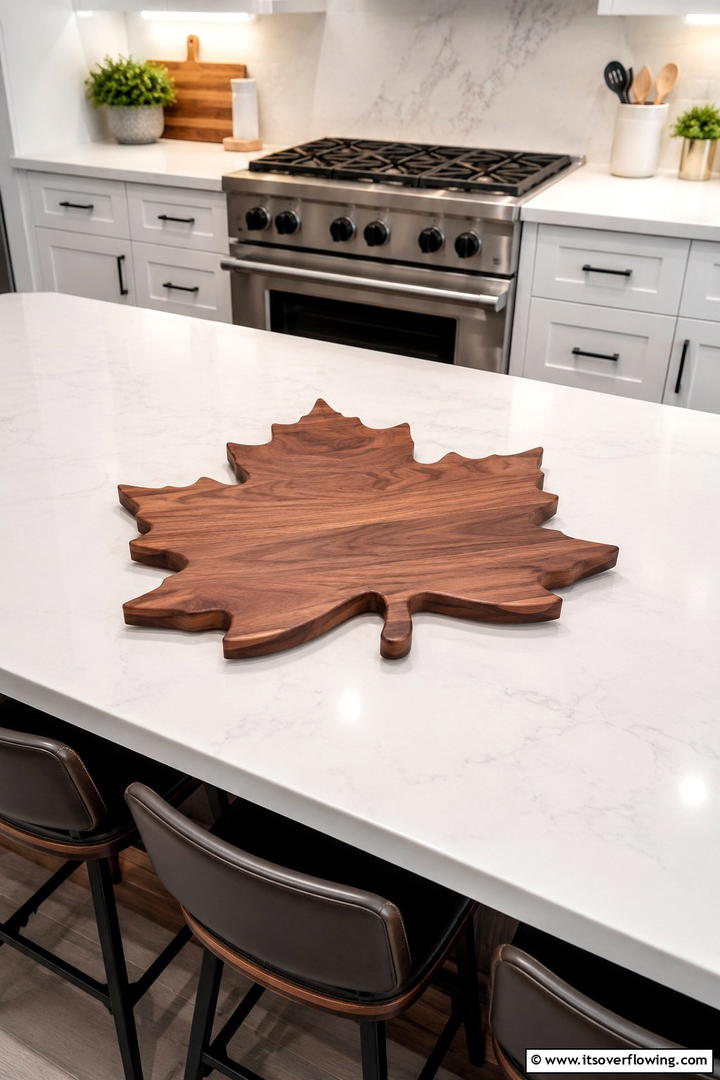Wooden Leaf Shaped Serving Board - 50 Wooden Fall Decor Ideas Roundup- Cozy Accents Galore