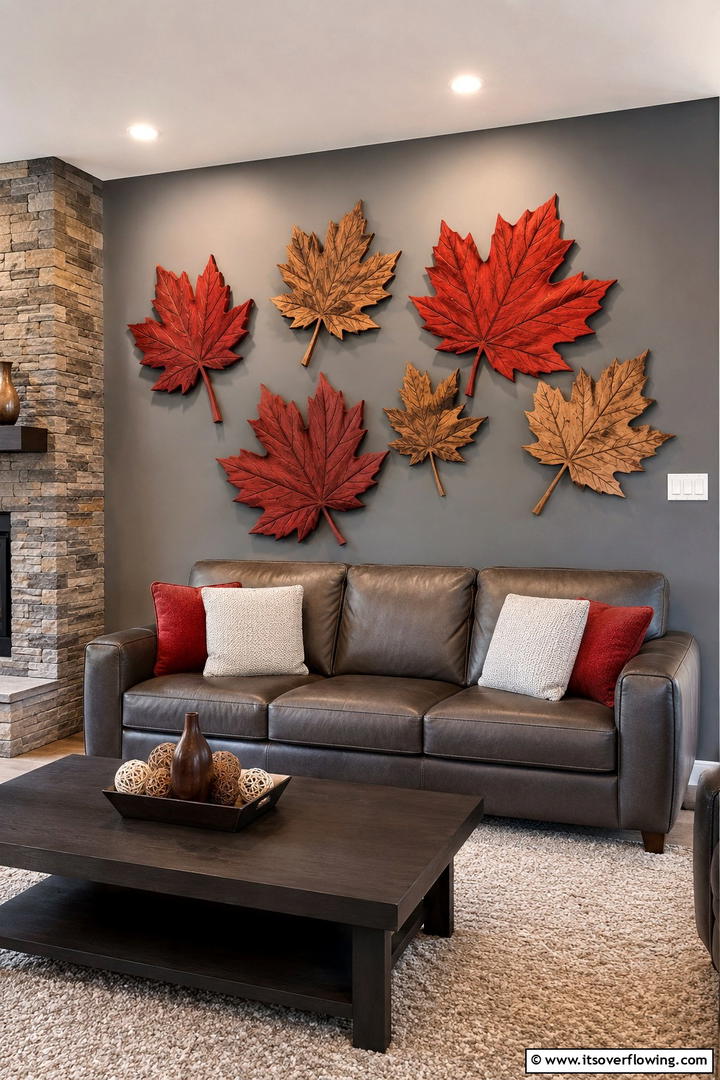 Wooden Maple Leaf Wall Art - 50 Wooden Fall Decor Ideas Roundup- Cozy Accents Galore