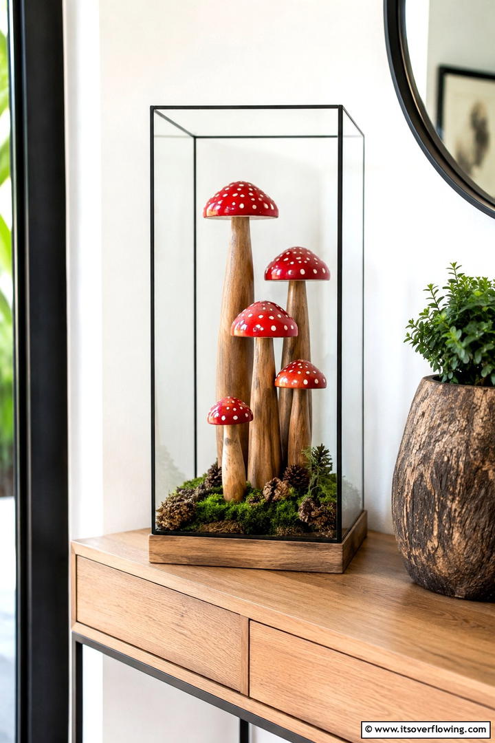 Wooden Mushroom Cluster Decoration - 50 Wooden Fall Decor Ideas Roundup- Cozy Accents Galore