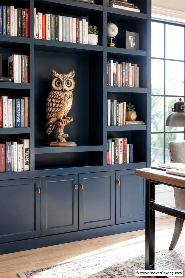 Wooden Owl Perched Figure - 50 Wooden Fall Decor Ideas Roundup- Cozy Accents Galore