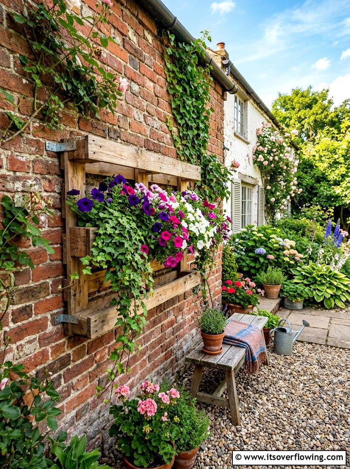 Wooden Pallet Flower Box - 25 upcycled garden ideas with flower boxes