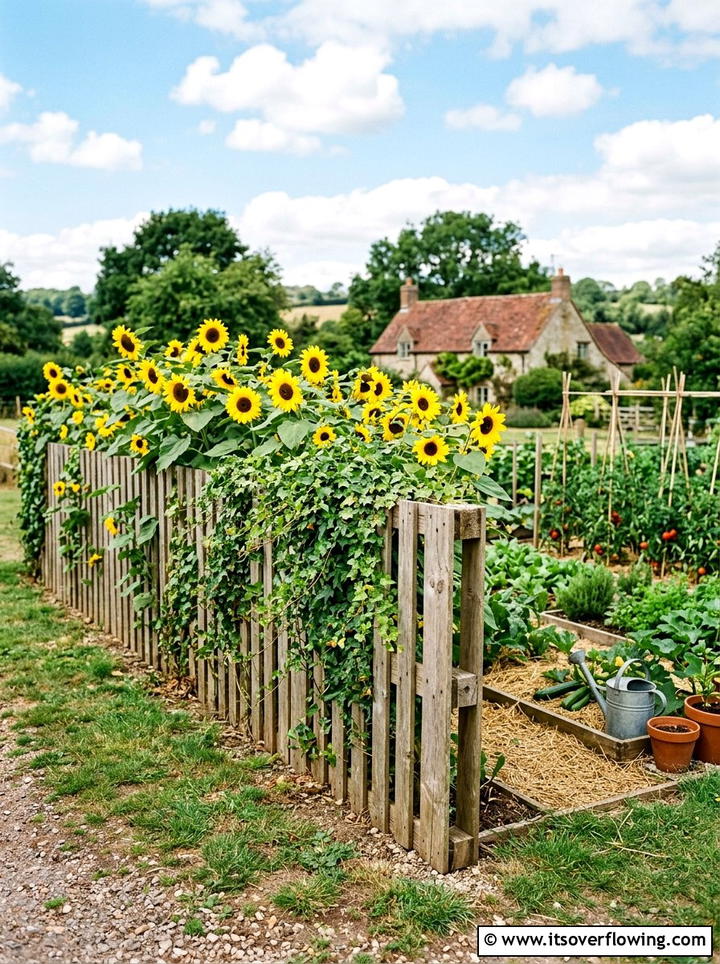Wooden Pallet Garden Fence - 25 upcycled garden ideas with garden edging
