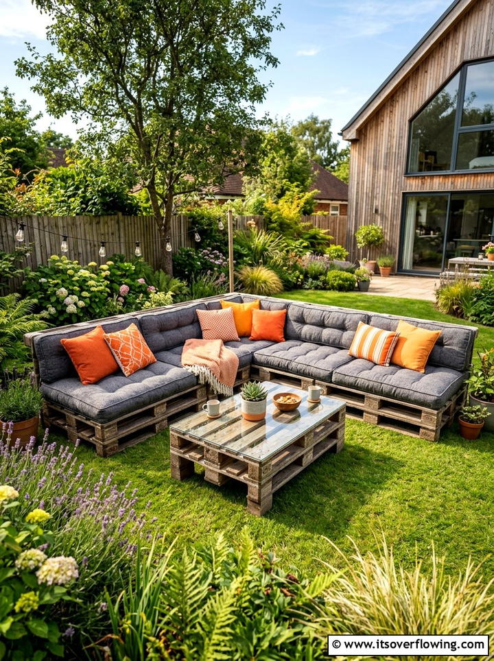 Wooden Pallet Lounge - 25 backyard decorating ideas with garden party style