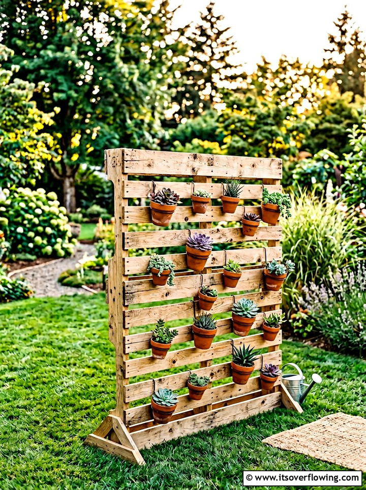 Wooden Pallet Outdoor Partition - 25 upcycled garden ideas with privacy screens