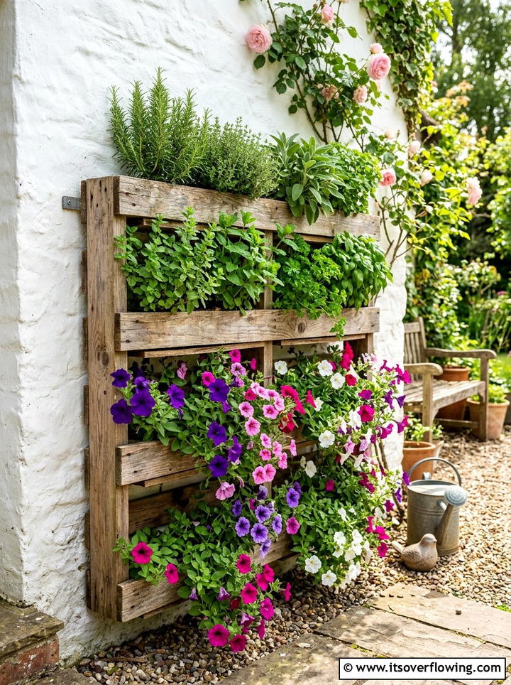 Wooden Pallet Planter - 25 garden ideas with low cost materials