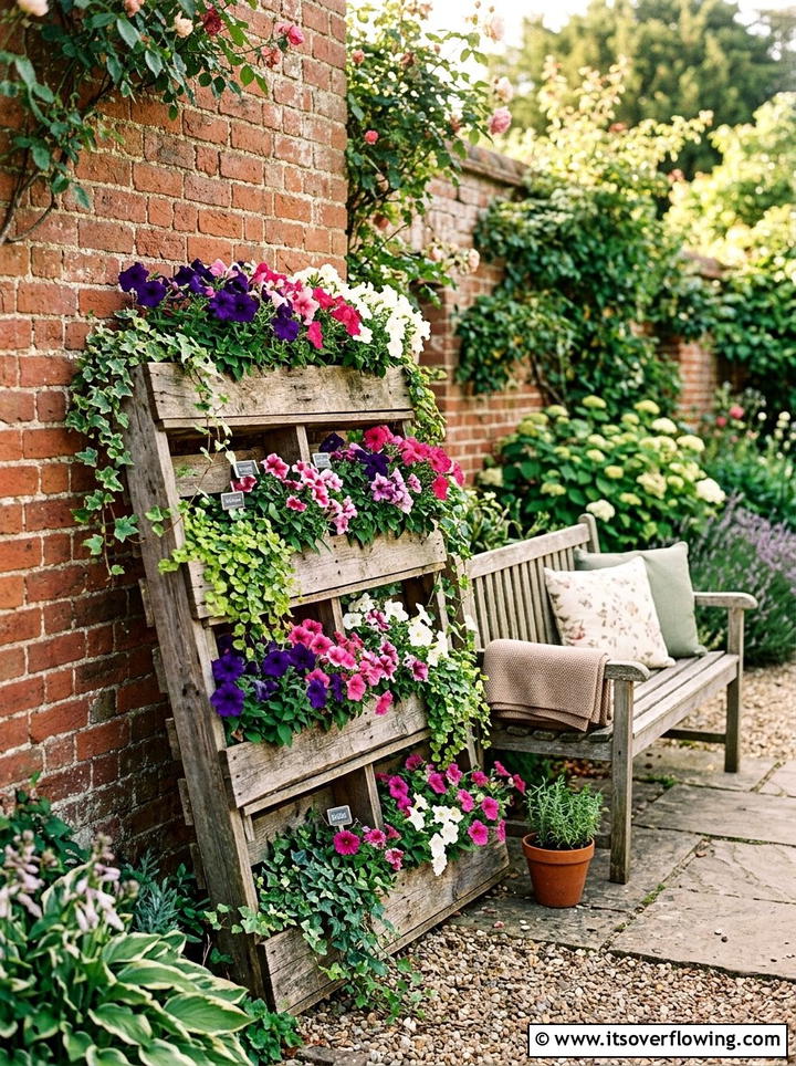 Wooden Pallet Planter - 25 backyard ideas with vertical garden
