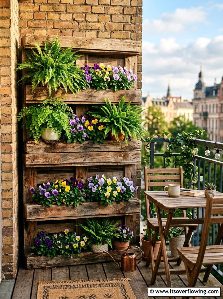 Wooden Pallet Vertical Planter - 25 reusing old things ideas for small garden