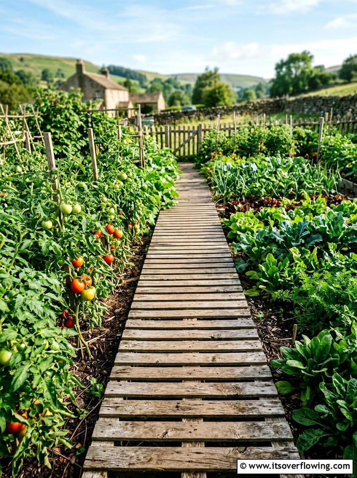 Wooden Pallet Walkway - 25 upcycled garden ideas with pathway markers