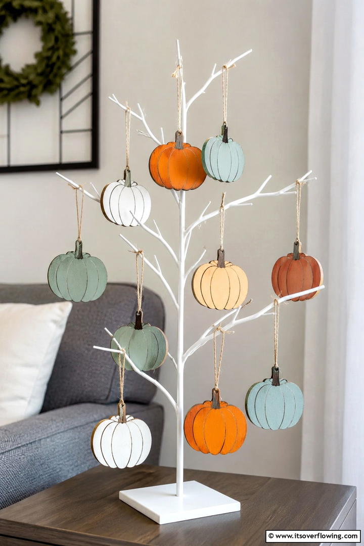 Wooden Pumpkin Slice Ornaments - 50 Wooden Fall Decor Ideas Roundup- Cozy Accents Galore