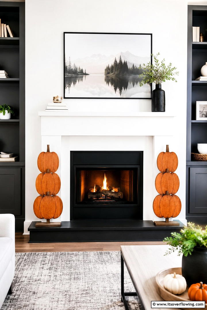 Wooden Pumpkin Topiary Form - 50 Wooden Fall Decor Ideas Roundup- Cozy Accents Galore