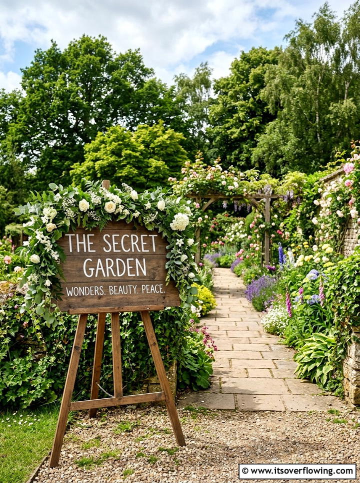 Wooden Signage - 25 garden decor ideas for weddings