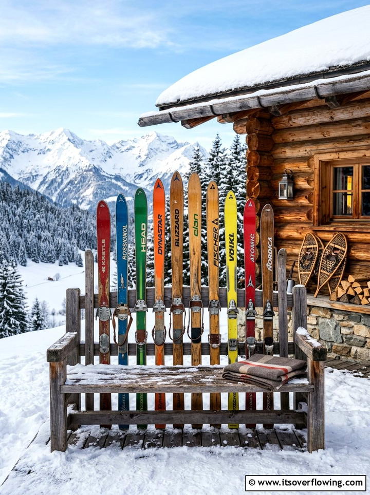 Wooden Ski Bench - 25 reusing old things ideas for benches