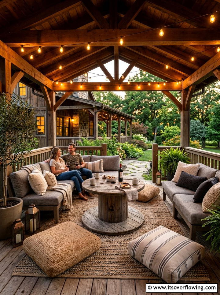 Wooden Spool Table - 25 reusing old things ideas for porch