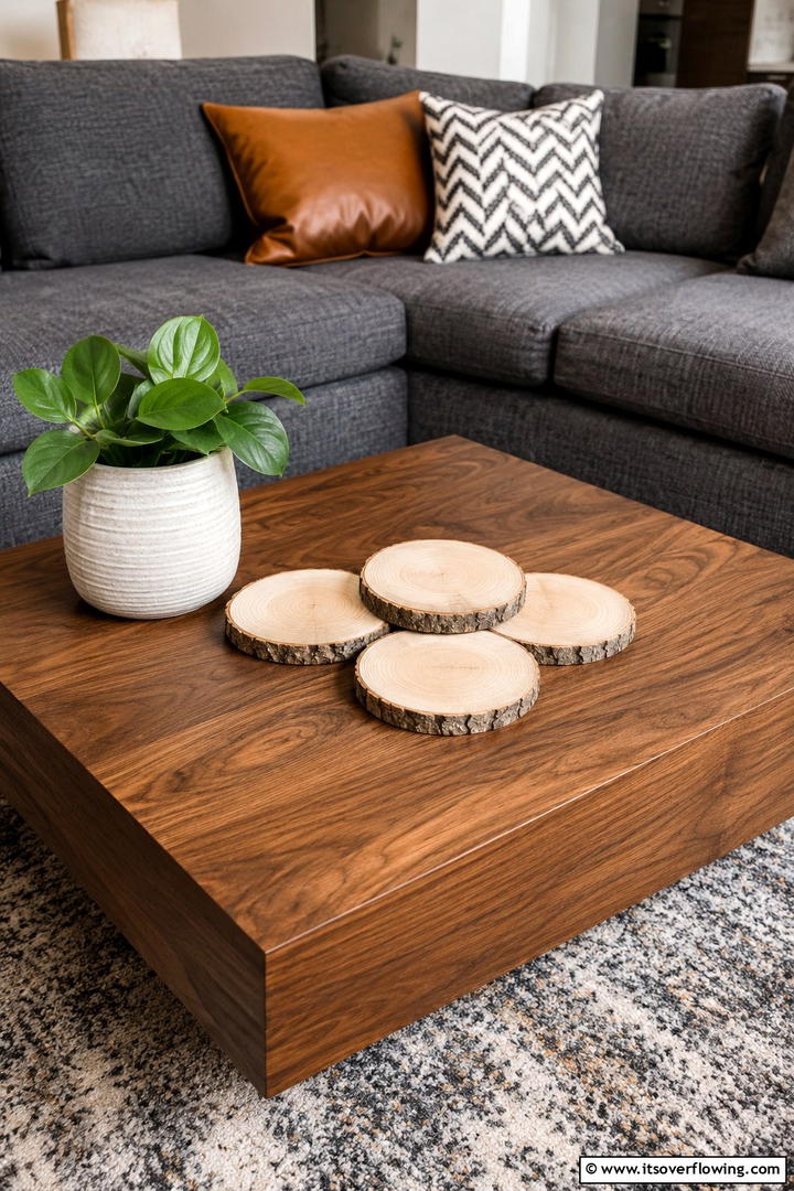 Wooden Tree Slice Coasters - 50 Wooden Fall Decor Ideas Roundup- Cozy Accents Galore