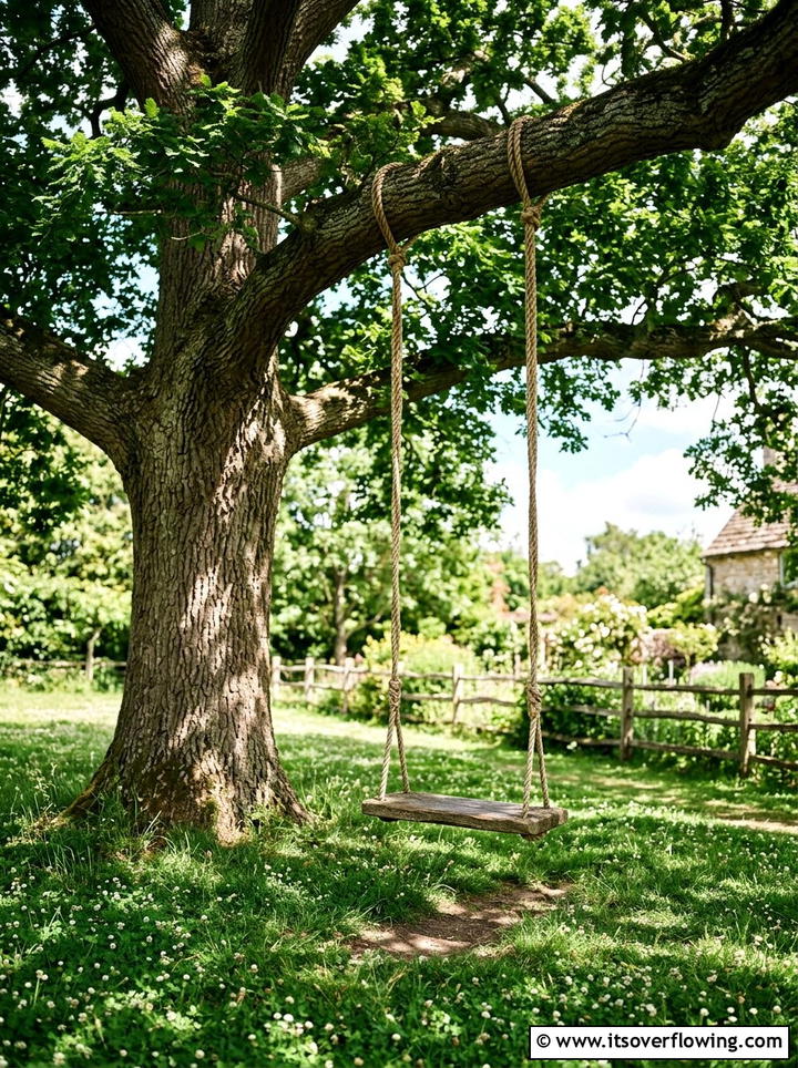 Wooden Tree Swing - 25 garden decor ideas