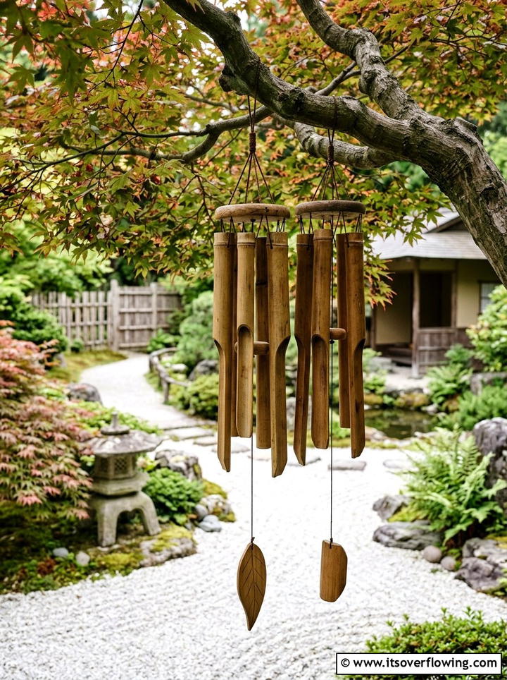 Wooden Wind Chimes - 25 garden decor ideas for zen gardens