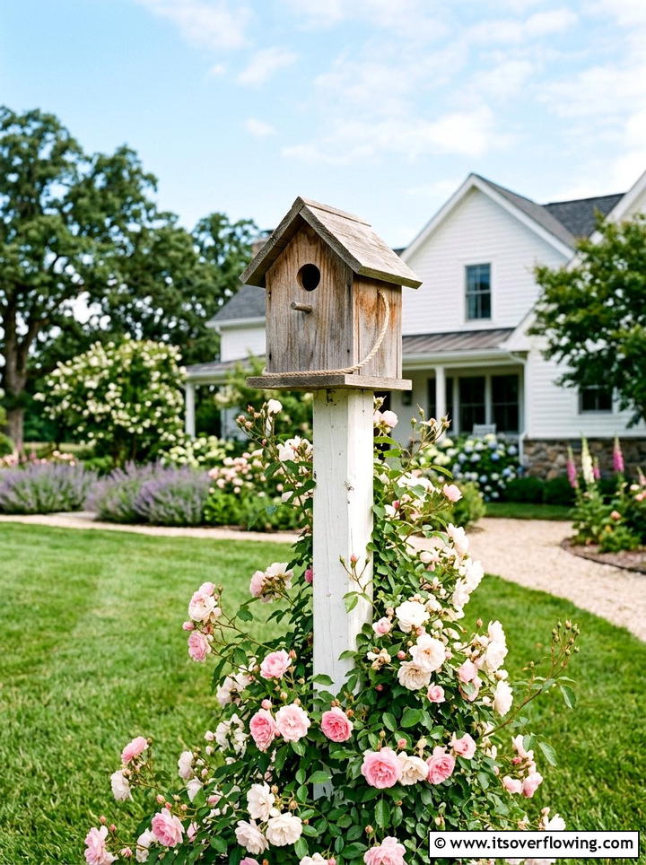 Wooden birdhouse - 25 backyard ideas with bird garden