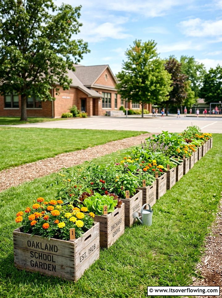 Wooden crate garden - 25 recycled garden ideas for teachers
