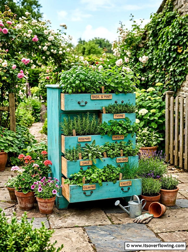 Wooden dining chair plant stand - 25 recycled garden ideas with old furniture
