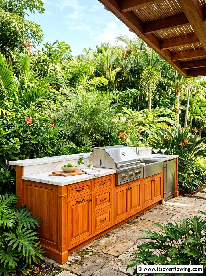 Wooden outdoor kitchen cabinet - 25 backyard ideas with outdoor kitchen
