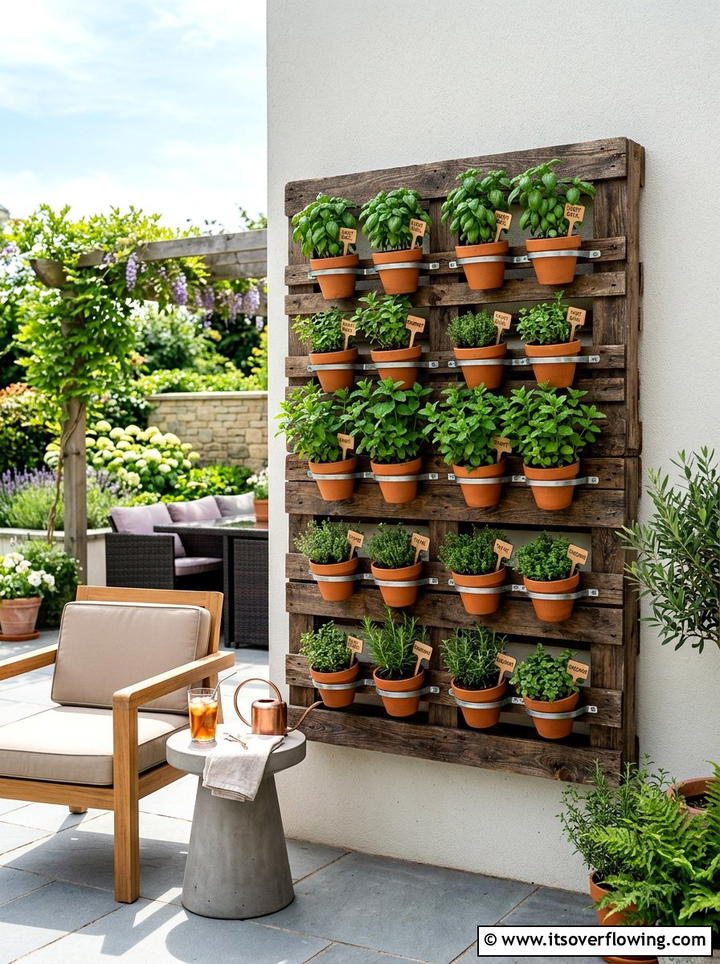 Wooden pallet vertical garden - 25 reusing old things ideas for garden