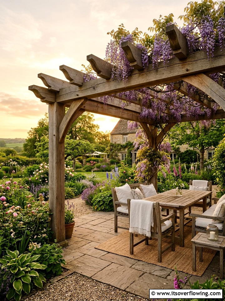 Wooden pergola - 25 creative garden ideas for rural homes
