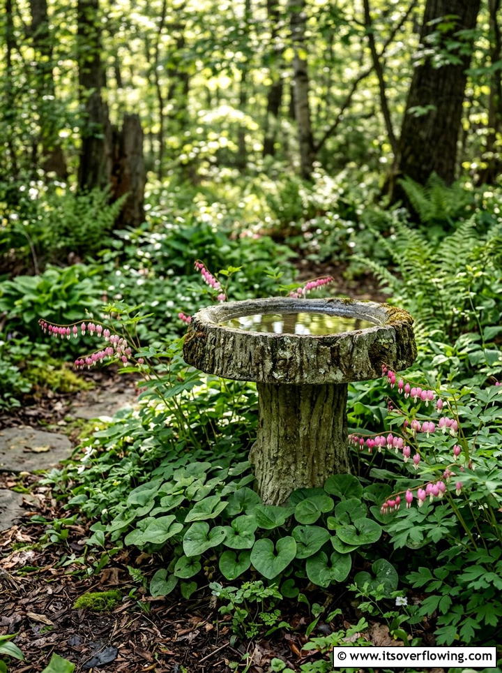 Woodland Garden Bird Bath - 25 garden ideas with bird baths